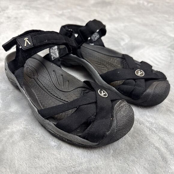 KEEN Women’s Bali Strap Sandals Size 6 Black Closed Toe Hook & Loop Comfort - Picture 1 of 9